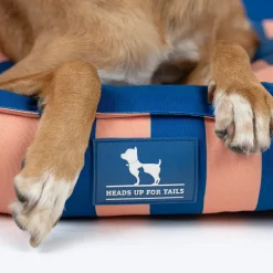 HUFT Happy Stripes Lounger Bed For Dog - Navy & Peach