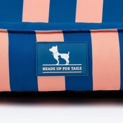 HUFT Happy Stripes Lounger Bed For Dog - Navy & Peach