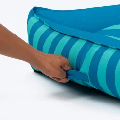 HUFT Happy Stripes Lounger Bed For Dog - Blue & Turquoise