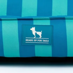 HUFT Happy Stripes Lounger Bed For Dog - Blue & Turquoise