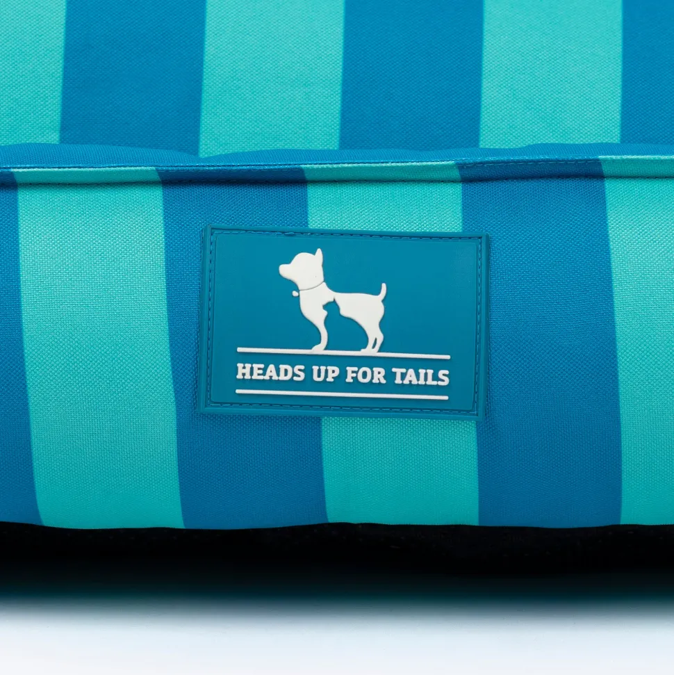 HUFT Happy Stripes Lounger Bed For Dog - Blue & Turquoise