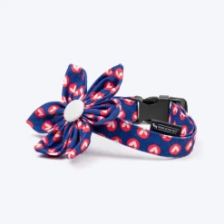 HUFT Heartpop Printed Bow Tie With Strap For Dog - Blue