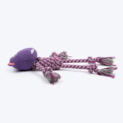 HUFT Hug & Tug Hippo Squeaky Plush Toy For Dog - Purple