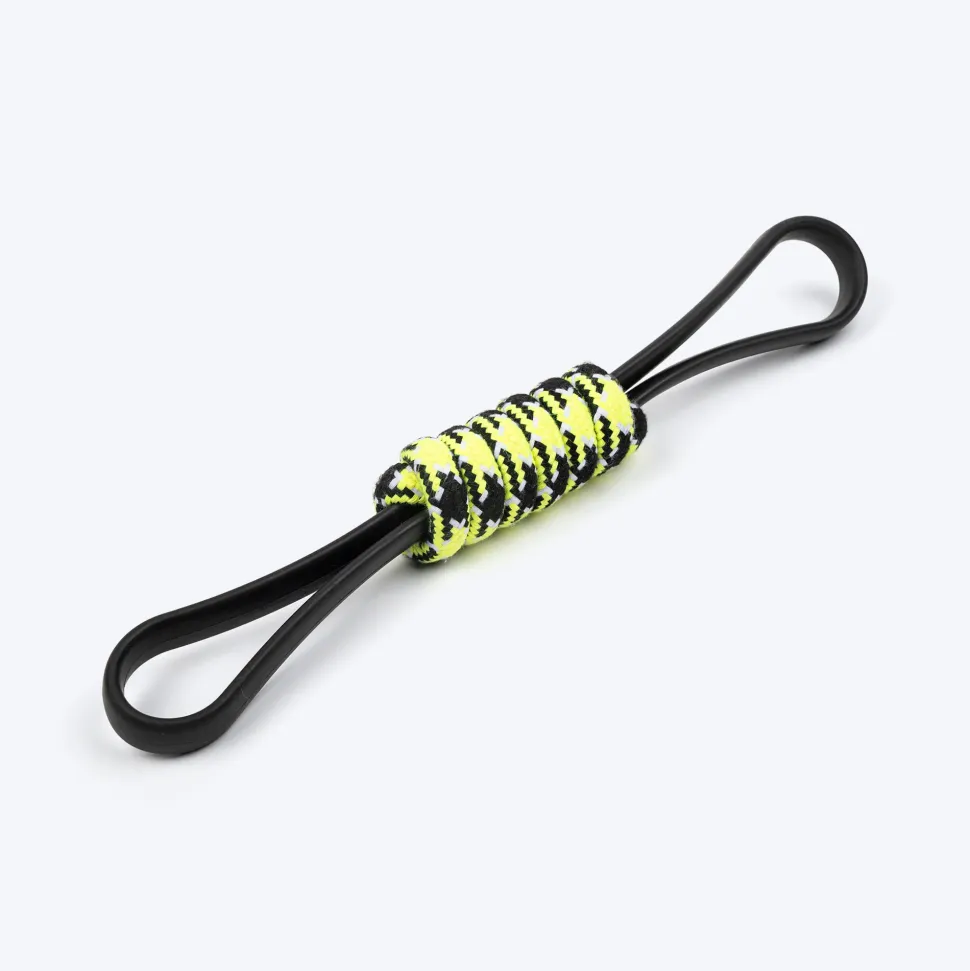 HUFT Infinity Pull Rope Toy For Dog - Black & Neon