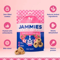 HUFT Jammies - Chicken Filled With Strawberry Jam Dog Treats - 100 g