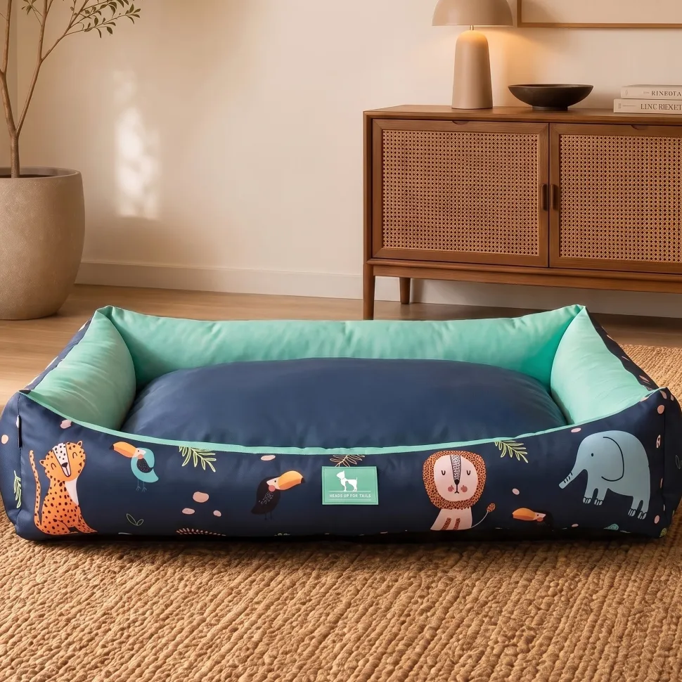 HUFT Jungle Dreams Lounger Bed For Dog - Blue