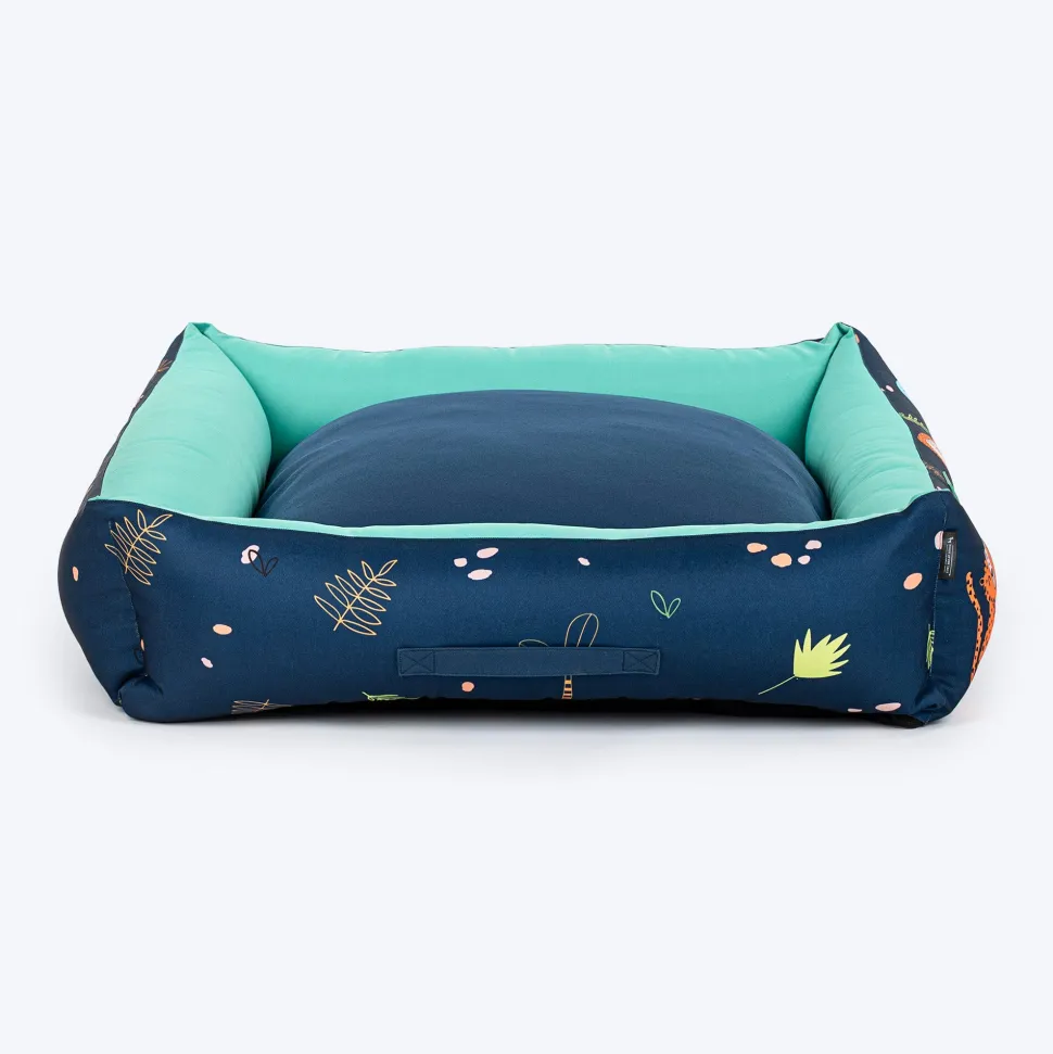 HUFT Jungle Dreams Lounger Bed For Dog - Blue