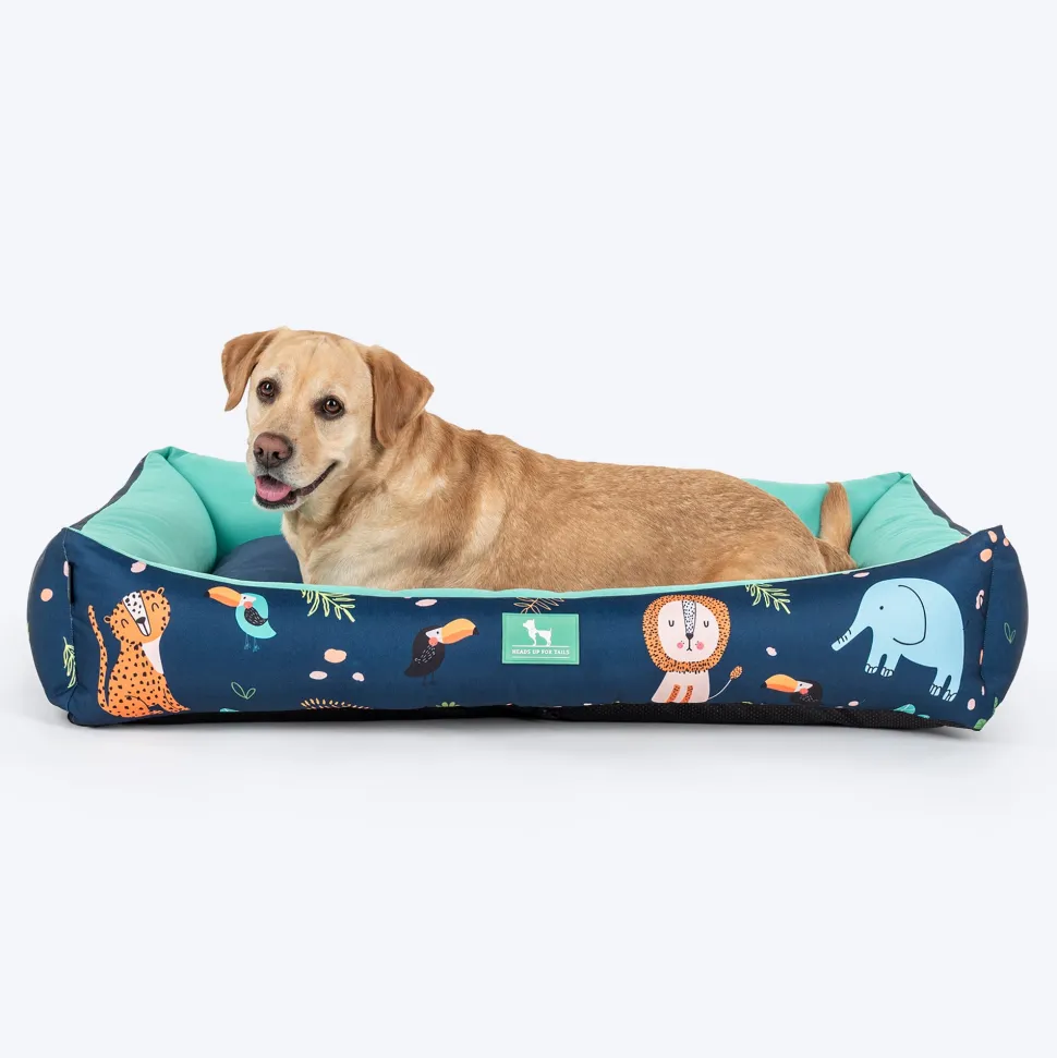 HUFT Jungle Dreams Lounger Bed For Dog - Blue