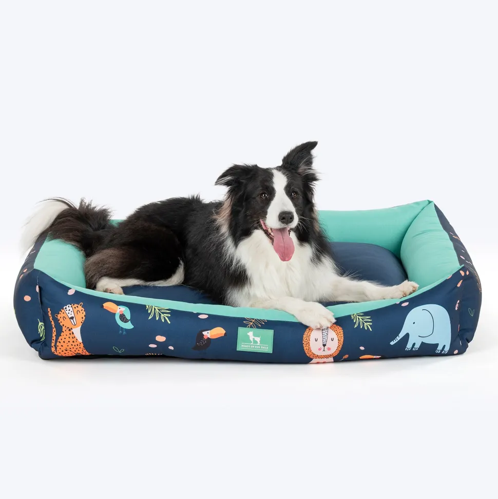 HUFT Jungle Dreams Lounger Bed For Dog - Blue