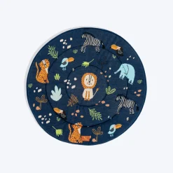 HUFT Jungle Dreams Round Mat For Dog - Blue