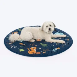 HUFT Jungle Dreams Round Mat For Dog - Blue