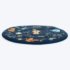 HUFT Jungle Dreams Round Mat For Dog - Blue