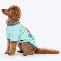 HUFT Jungle Joy Printed T-Shirt For Dog - Light Mint Green