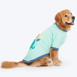 HUFT Jungle Joy Printed T-Shirt For Dog - Light Mint Green