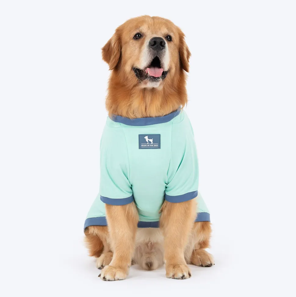 HUFT Jungle Joy Printed T-Shirt For Dog - Light Mint Green