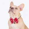 HUFT Leheriya Luxe Bowtie For Small Breed Dog - Pink - S
