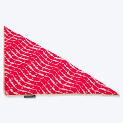 HUFT Leheriya Luxe Knot Bandana For Dog - Pink