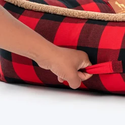 HUFT Love Plaid Lounger Bed For Dog - Red & Black