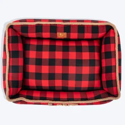 HUFT Love Plaid Lounger Bed For Dog - Red & Black