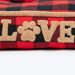 HUFT Love Plaid Lounger Bed For Dog - Red & Black