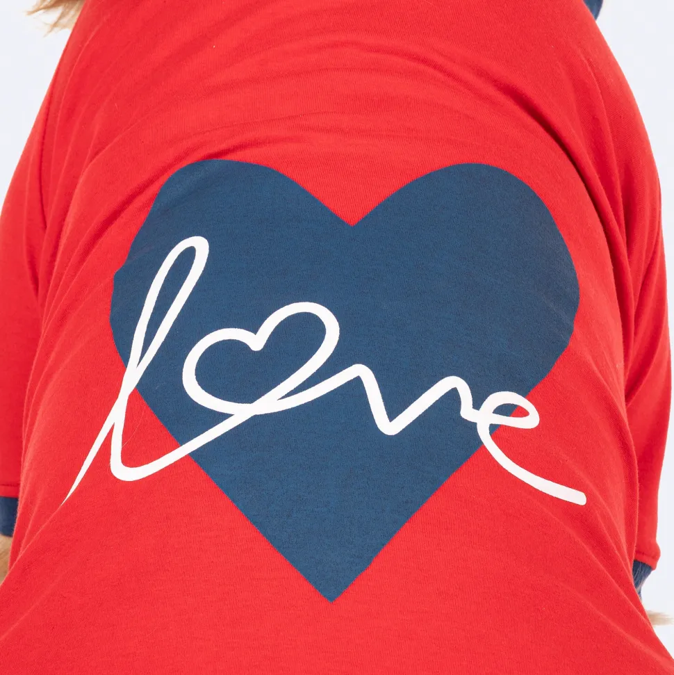 HUFT Love Printed T-Shirt For Dog - Red