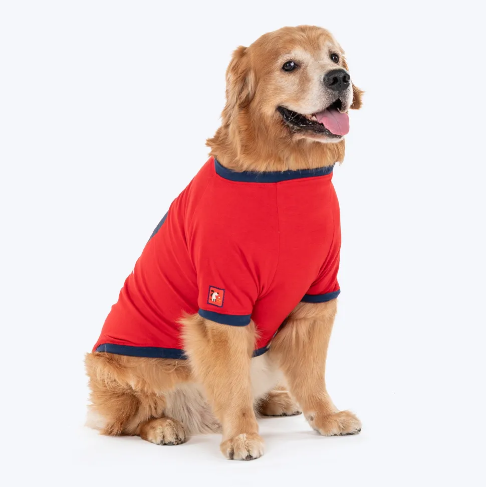 HUFT Love Printed T-Shirt For Dog - Red