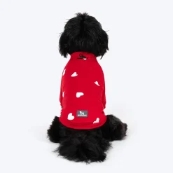 HUFT Lovers Printed T-Shirt For Dog - Red