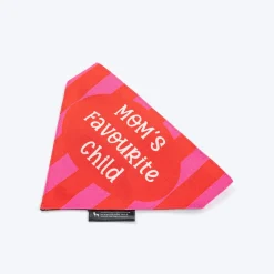 HUFT Mom's Favourite Child Printed Bandana For Dog - Red