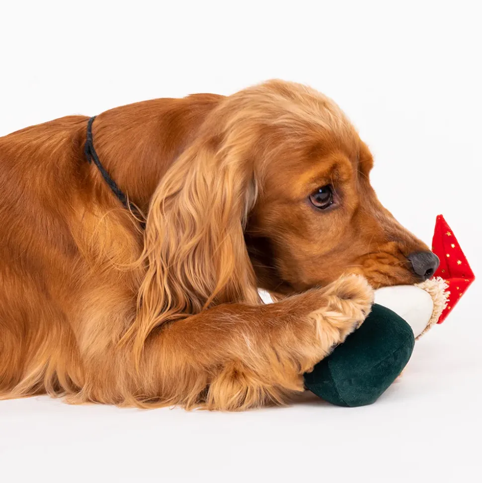 HUFT Mr. Mistletoe Cuddle Dog Toy (Red and Green)