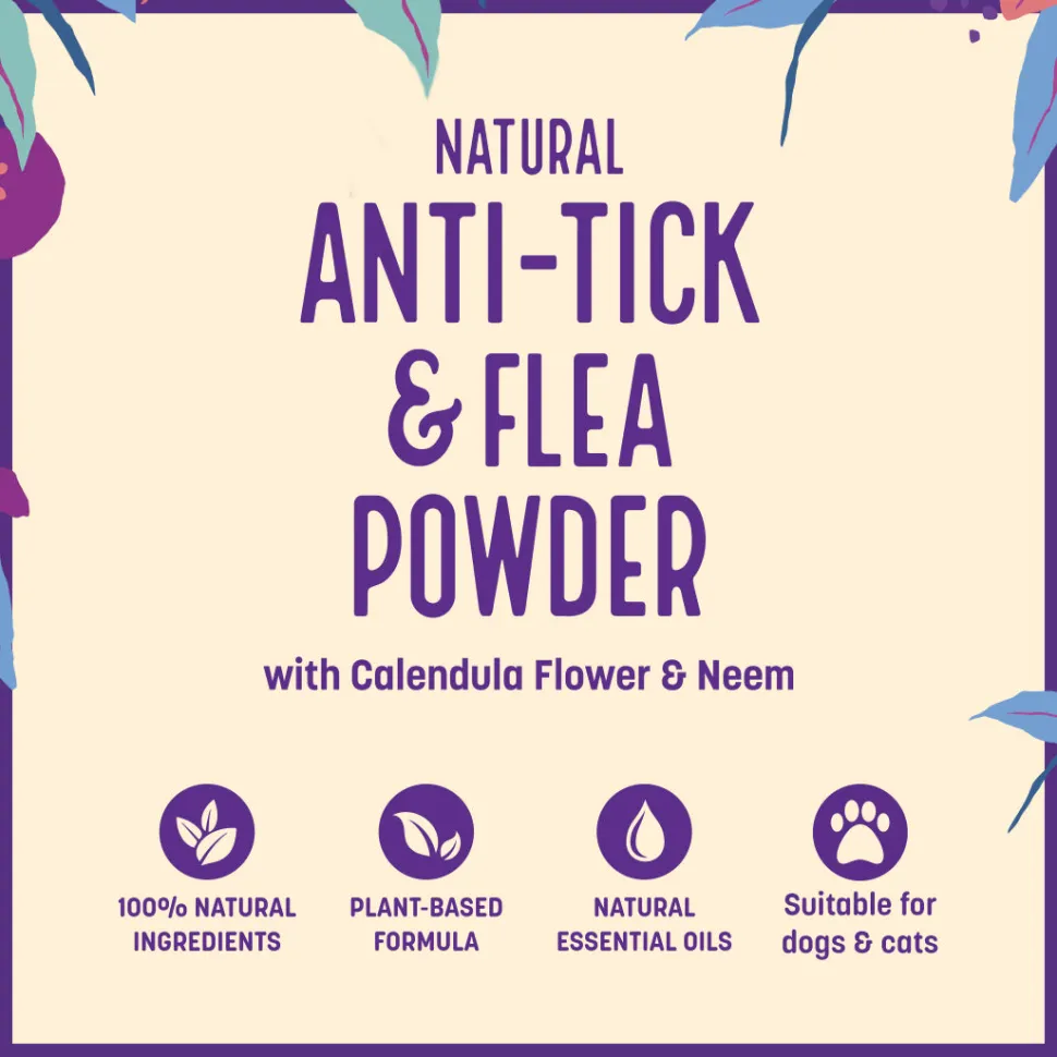 HUFT Natural Anti Tick and Flea Powder for Dogs & Cats - 100 g