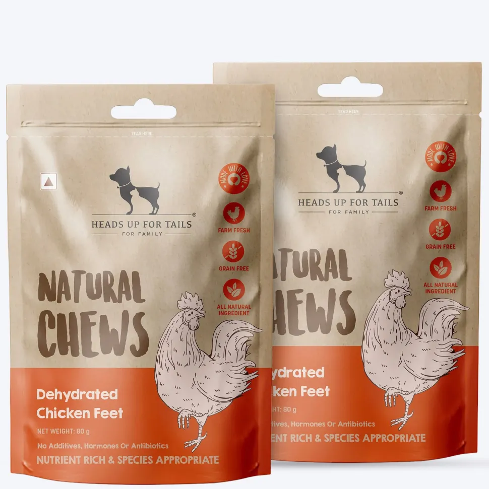 HUFT Natural Chews - Dehydrated Chicken Feet - 80 g - 8 Pcs