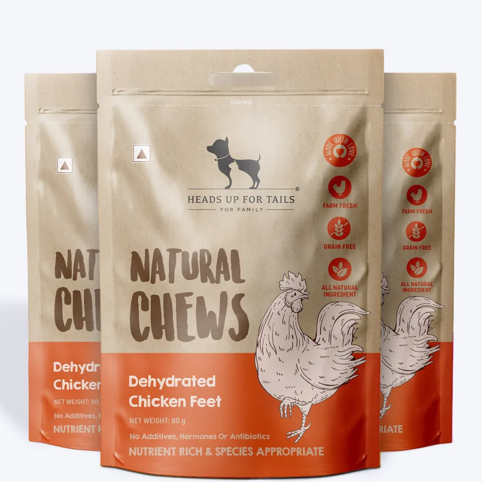 HUFT Natural Chews - Dehydrated Chicken Feet - 80 g - 8 Pcs