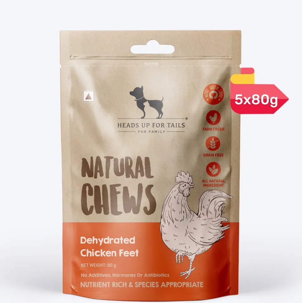 HUFT Natural Chews - Dehydrated Chicken Feet - 80 g - 8 Pcs