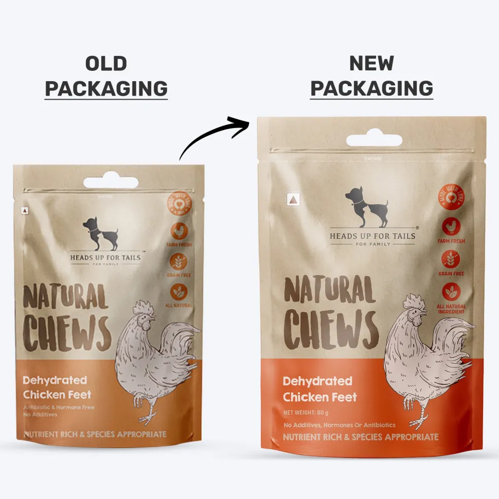 HUFT Natural Chews - Dehydrated Chicken Feet - 80 g - 8 Pcs