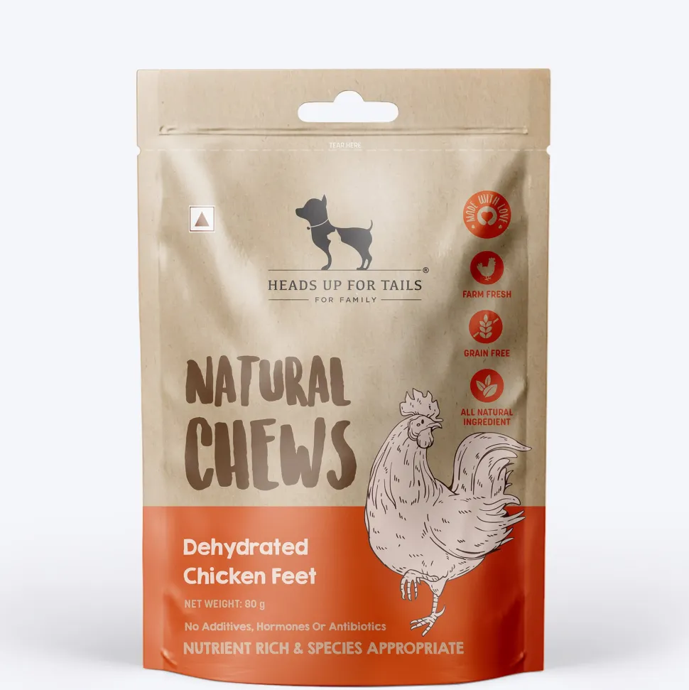 HUFT Natural Chews - Dehydrated Chicken Feet - 80 g - 8 Pcs
