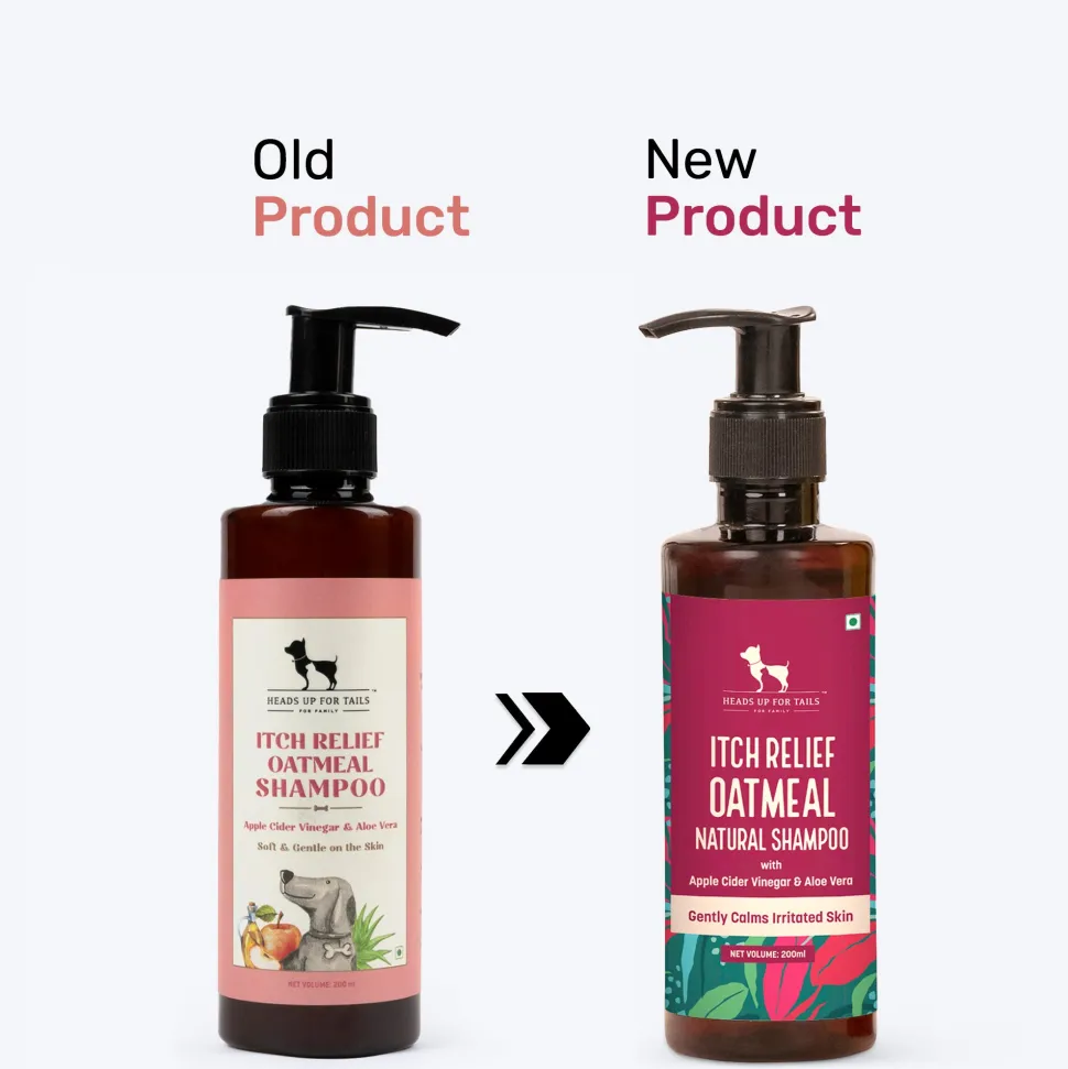 HUFT Natural Itch Relief Oatmeal Shampoo For Dog - Apple Cider Vinegar & Aloe Vera