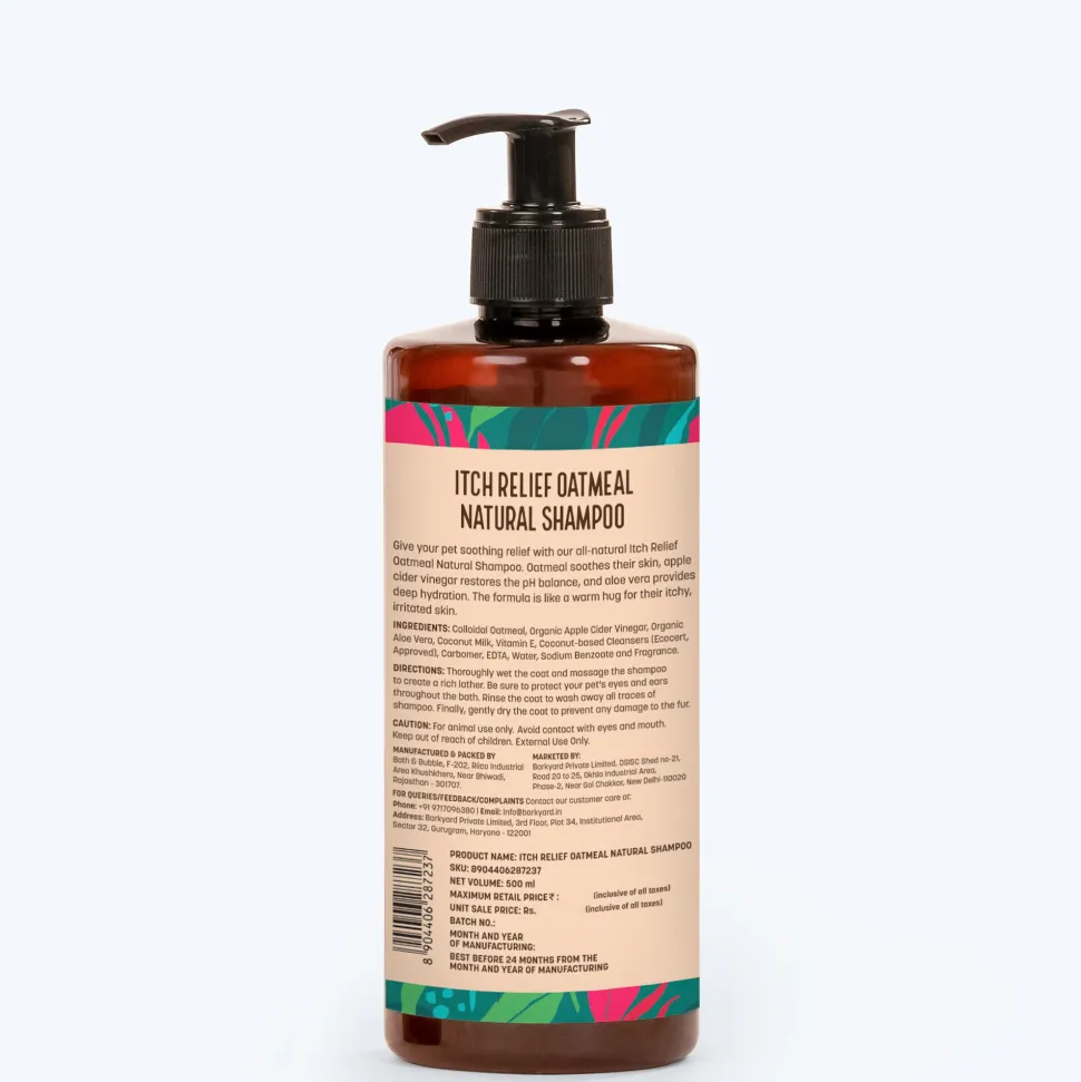 HUFT Natural Itch Relief Oatmeal Shampoo For Dog - Apple Cider Vinegar & Aloe Vera
