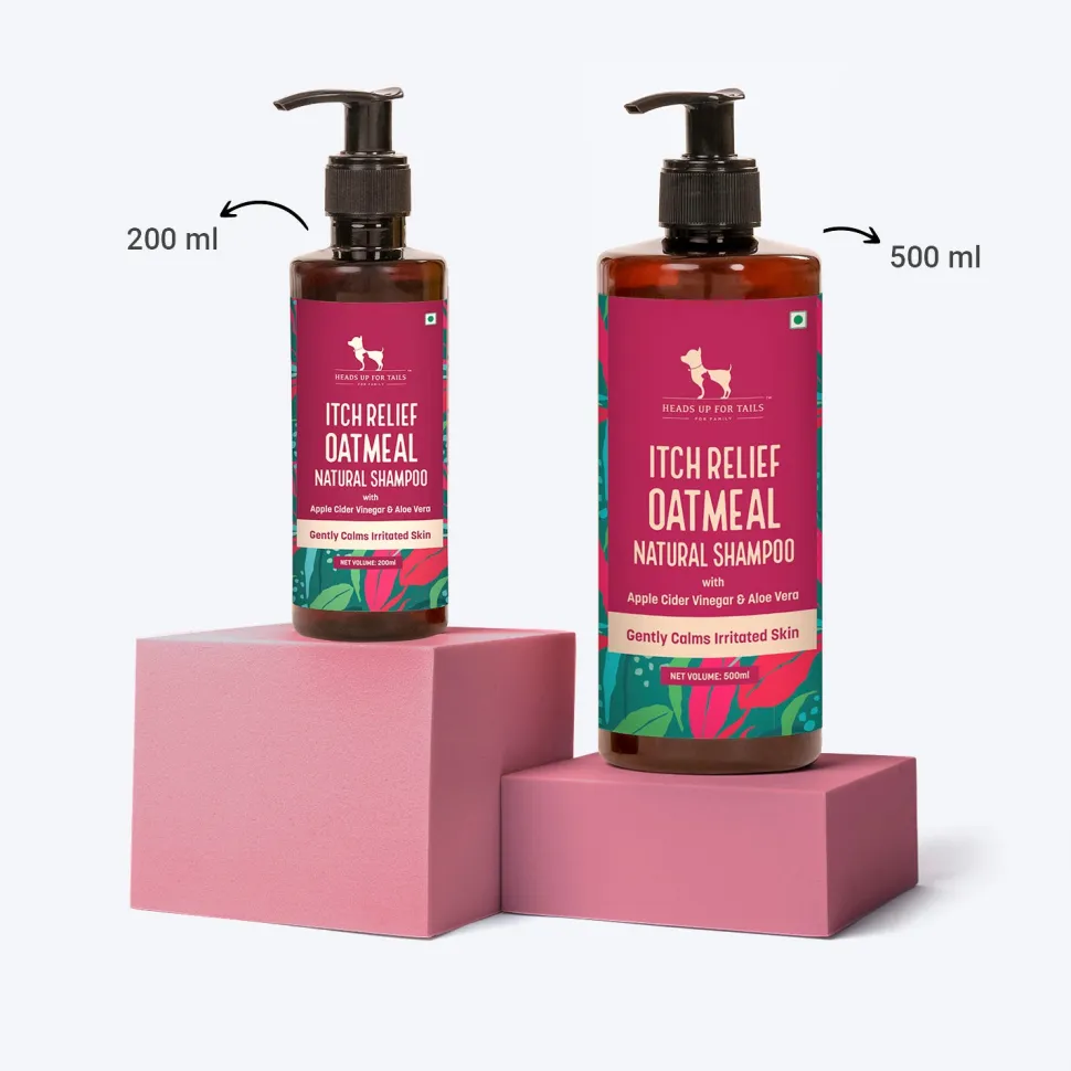 HUFT Natural Itch Relief Oatmeal Shampoo For Dog - Apple Cider Vinegar & Aloe Vera