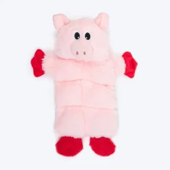 HUFT Oink-a-lot Squeaky Plush Toy For Dog - Pink