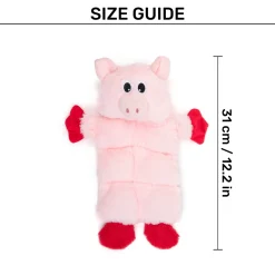 HUFT Oink-a-lot Squeaky Plush Toy For Dog - Pink