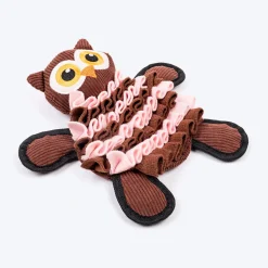 HUFT Ollie the Owl Snuffle Toy for Dog - Pink & Brown