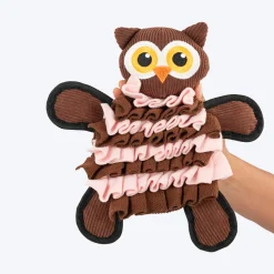 HUFT Ollie the Owl Snuffle Toy for Dog - Pink & Brown
