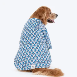 HUFT Pawbloom Kurta For Dog - Blue & White