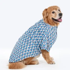 HUFT Pawbloom Kurta For Dog - Blue & White