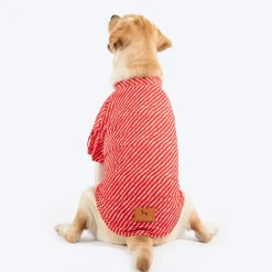 HUFT Pawdhani Leheriya Kurta For Dog - Red