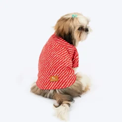 HUFT Pawdhani Leheriya Kurta For Dog - Red