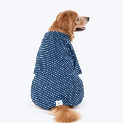 HUFT Pawdhani Lehriya Kurta For Dog - Blue