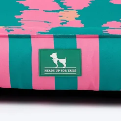 HUFT Pawsome Blossom Lounger Bed For Dog - Green & Pink