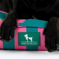 HUFT Pawsome Blossom Lounger Bed For Dog - Green & Pink