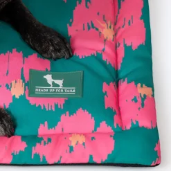 HUFT Pawsome Blossom Mat For Dog - Green & Pink
